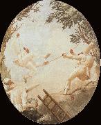 TIEPOLO, Giovanni Domenico Pulcinelle on the Tightrope Sweden oil painting artist